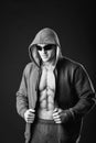 Young muscular man in dark glasses. Royalty Free Stock Photo
