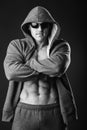 Young muscular man in dark glasses. Royalty Free Stock Photo