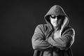 Young muscular man in dark glasses. Royalty Free Stock Photo