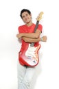 Young musician with electric gitar Royalty Free Stock Photo