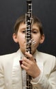 Young musician with oboe