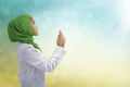 Young muslim asian woman praying to god Royalty Free Stock Photo