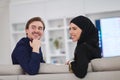 Young muslim couple enjoing time together at home during Ramadan