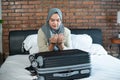 Young muslim woman praying for Allah at home Royalty Free Stock Photo