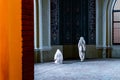 Muslim woman praying in mosque Royalty Free Stock Photo