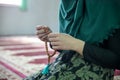 Young Muslim woman praying in the mosque Royalty Free Stock Photo