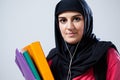 Young muslim woman before school