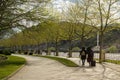 Young muslim women in the city park