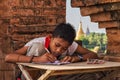 Young Myanmar Boy in Pagoda