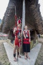 Young Naga Tribal Couplein traditional Attire at Hornbill festival,Kohima,Nagaland,India on 1st December 2013