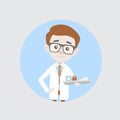 Young Neonatologist Doctor with Medicine Vector