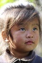 Young Nepalese girl sitting on the abc trail Royalty Free Stock Photo