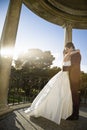 Young Newlywed Couple Embracing Royalty Free Stock Photo