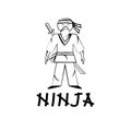 young ninja illustration Royalty Free Stock Photo