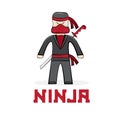 young ninja vector illustration Royalty Free Stock Photo
