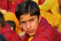 Young novice on Ganga Aarti ceremony in Parmarth Niketan ashram