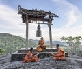 Young novice monks learning Royalty Free Stock Photo