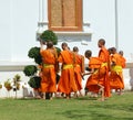 Young novices playing at the monastery in Chiang Mai, Thailand