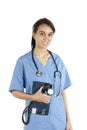 Young nurse practitioner ready to take vital Royalty Free Stock Photo