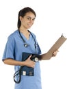 Young nurse practitioner ready to take vital Royalty Free Stock Photo