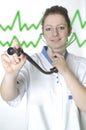 Young nurse with Stethoscope Royalty Free Stock Photo