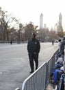 Young officer walking Macy's route