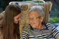 Me and grandma, girl surprises her great-grandma