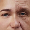 Young and old woman face, aging concept Royalty Free Stock Photo