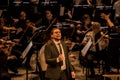 Young opera singer performing aria at National Theater in Belgrade Royalty Free Stock Photo