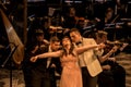 Young opera singers performing aria at National Theater in Belgrade