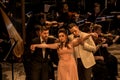 Young opera singers performing aria at National Theater in Belgrade