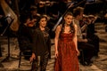 Young opera singers performing aria at National Theater in Belgrade