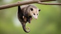 Leafy environment. Opossums are known for their adaptability and Royalty Free Stock Photo