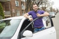 Young owner man with his car Royalty Free Stock Photo