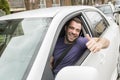 Young owner man with his car Royalty Free Stock Photo