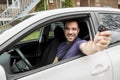 Young owner man with his car Royalty Free Stock Photo