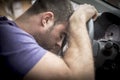 Young owner man with his car Royalty Free Stock Photo