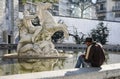 Young painter drawing a horse