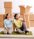 Young pair moving to new apaprtment Royalty Free Stock Photo