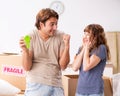 Young pair moving to new appartment Royalty Free Stock Photo