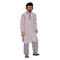 Young Pakistani Man wearing shalwar Kameez, kurta. South Asia traditional dress, muslime male cloth