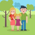 Young parents flat vector illustration