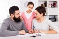 Parents signing papers for divorce Royalty Free Stock Photo