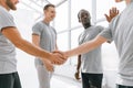 young participants of the business seminar shaking hands Royalty Free Stock Photo