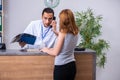 Young patient at the reception in the hospital Royalty Free Stock Photo