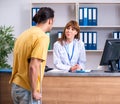 Young patient at the reception in the hospital Royalty Free Stock Photo