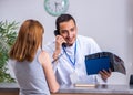 Young patient at the reception in the hospital Royalty Free Stock Photo