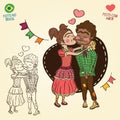 Young peasants in love - Brazilian june party style