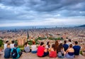 Young people on Bunkers del Carmel, Barcelona, Spain