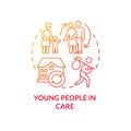 Young people in care red gradient concept icon Royalty Free Stock Photo